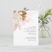 Pampas Grass Terracotta Botanical Modern Wedding Kaart (Staand voorkant)