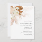 Pampas Grass Terracotta Botanical Modern Wedding Kaart (Voorkant)