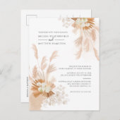 Pampas Grass Terracotta Botanical Palm Wedding Uitnodiging Briefkaart (Voorkant / Achterkant)