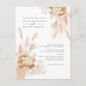 Pampas Grass Terracotta Botanical Palm Wedding Uitnodiging Briefkaart (Voorkant)