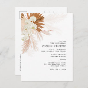 Pampas Grass Terracotta Botanical Palms Wedding Uitnodiging Briefkaart