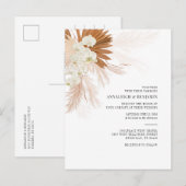 Pampas Grass Terracotta Botanical Palms Wedding Uitnodiging Briefkaart (Voorkant / Achterkant)