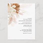 Pampas Grass Terracotta Botanical Palms Wedding Uitnodiging Briefkaart (Voorkant)