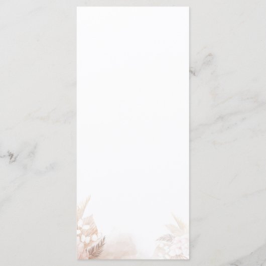 Pampas Grass Terracotta Botanical Wedding Menu (Achterkant)