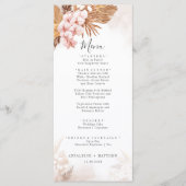 Pampas Grass Terracotta Botanical Wedding Menu (Voorkant)