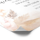 Pampas Grass Terracotta Botanical Wedding Sign Poster (Hoek)