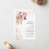 Pampas Grass Terracotta Bridal Shower Notitiekaartje (Voorkant / Achterkant in situ)