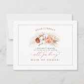 Pampas Grass Terracotta Bridesmaid Voorstel Kaart (Voorkant)