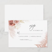Pampas Grass Terracotta Desert Floral Wedding RSVP Kaartje (Voorkant / Achterkant)
