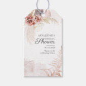 Pampas Grass Terracotta Dried Palms Vrijgezellenfe Cadeaulabel (Voorkant)