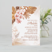 Pampas Grass Terracotta Floral Baby shower Gold Folie Uitnodiging (Staand Voorkant)