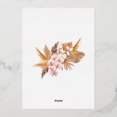 Pampas Grass Terracotta Floral Baby shower Gold Folie Uitnodiging (Achterkant)