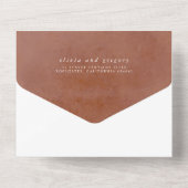 Pampas Grass Terracotta Floral Boho Wedding All In One Uitnodiging (Achterkant)