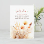 Pampas Grass Terracotta Floral Herfst Vrijgezellen Kaart (Staand voorkant)