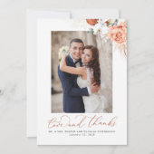 Pampas Grass Terracotta Floral Wedding Dank u Bedankkaart (Voorkant)