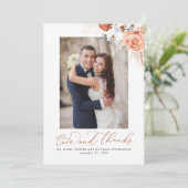 Pampas Grass Terracotta Floral Wedding Dank u Bedankkaart (Staand voorkant)