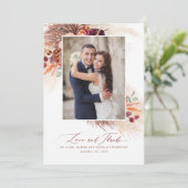 Pampas Grass Terracotta Floral Wedding Dank u Bedankkaart (Staand voorkant)