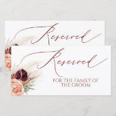 Pampas grass Terracotta Floral Wedding Gereserveer (Voorkant / Achterkant)