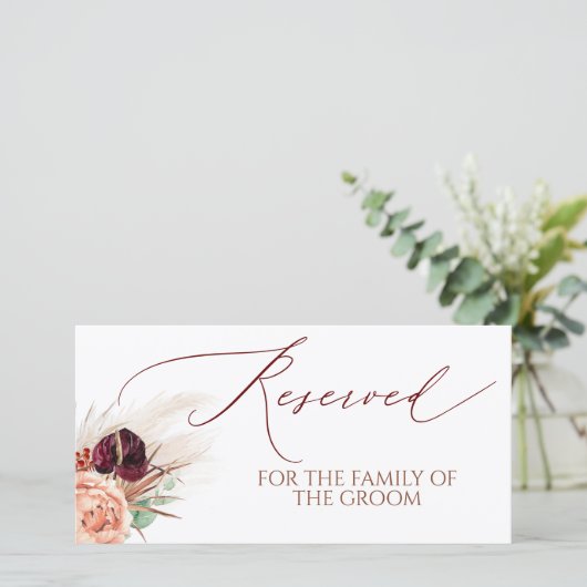 Pampas grass Terracotta Floral Wedding Gereserveer (Staand voorkant)