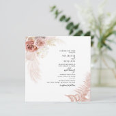 Pampas grass Terracotta Floral Wedding Invitation (Staand voorkant)