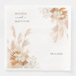Pampas grass Terracotta Floral Wedding Reception Servet