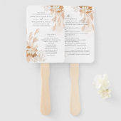 Pampas Grass Terracotta Foliage Wedding Programme Handwaaier (Voorkant en achterkant)
