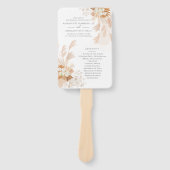 Pampas Grass Terracotta Foliage Wedding Programme Handwaaier (Voorkant)