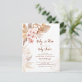 Pampas Grass Terracotta Girl Baby shower Kaart (Staand voorkant)