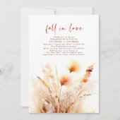 Pampas Grass Terracotta Herfst Verlovingsfeest Kaart (Voorkant)