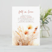 Pampas Grass Terracotta Herfst Verlovingsfeest Kaart (Staand voorkant)