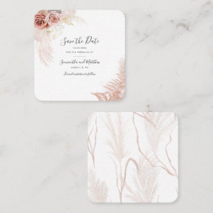 Pampas Grass Terracotta Manuscript sparen de Kaart Vierkante Visitekaartje