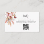 Pampas Grass Terracotta Meisje Baby shower Registr Informatiekaartje (Voorkant)