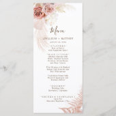 Pampas Grass Terracotta Modern Bloemen Bruiloft Menu (Voorkant)