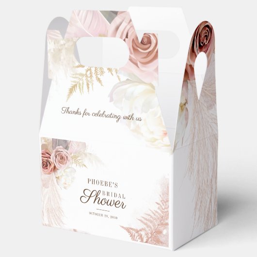 Pampas Grass Terracotta Palms Vrijgezellenfeest Bedankdoosjes (Geopend)