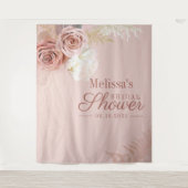 Pampas Grass Terracotta Photo Booth Vrijgezellenfe Wandkleed (Voorkant)