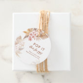 Pampas Grass Terracotta Pop Het Meisje Baby shower Bedankjes Labels (In situ)