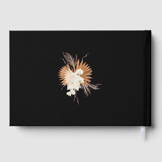 Pampas Grass Terracotta Roos Goudfolie Bruiloft Gastenboek (Achterkant)