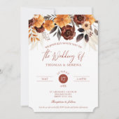 Pampas Grass Terracotta Rust Herfst QR Code Bruilo Kaart (Voorkant)