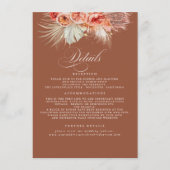 Pampas Grass Terracotta Rust Wedding Details Informatiekaartje (Voorkant)