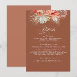Pampas Grass Terracotta Rust Wedding Details Informatiekaartje