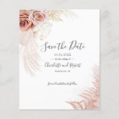 Pampas Grass Terracotta Save the Date Flyer (Voorkant)