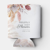 Pampas Grass Terracotta Script Baby shower Blikjeskoeler (Achterkant)