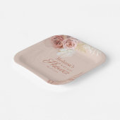 Pampas Grass Terracotta Script Blush Vrijgezellenf Papieren Bordje (Gebogen)