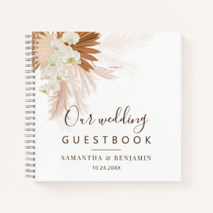 Pampas Grass Terracotta Script Weddenschap Notitieboek