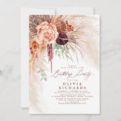 Pampas Grass Terracotta Seaside Verjaardag Uitnodi Kaart (Voorkant)