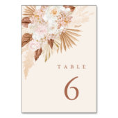 Pampas Grass Terracotta Table Number Kaarten (Voorkant)