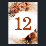 Pampas Grass Terracotta Table Number Kaarten<br><div class="desc">Pampas gras en terracotta bloemen,  tandelenkaarten</div>