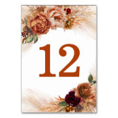 Pampas Grass Terracotta Table Number Kaarten (Achterkant)