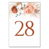 Pampas Grass Terracotta Table Number Kaarten (Achterkant)