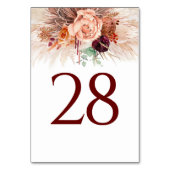 Pampas Grass Terracotta Table Number Kaarten (Achterkant)